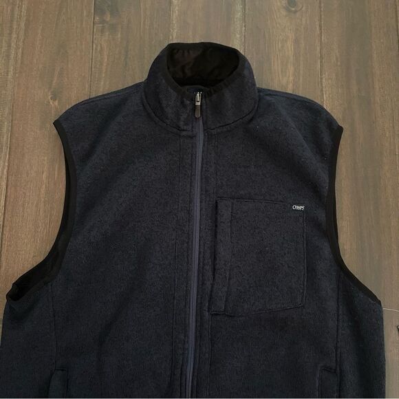 Chaps Navy Knit Full Zip Mock Neck Vest M NWT - Picture 3 of 5
